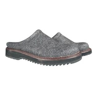 Simple Women's Gray Felt Clogs Slippers Shoes Slip On Mules - 7